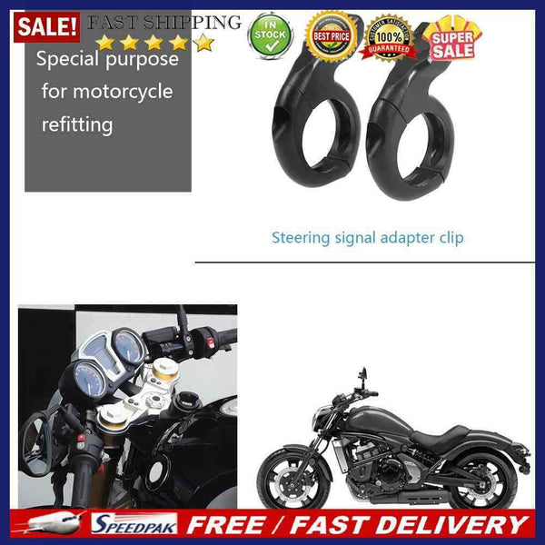 2pcs Motorcycle Turn Signal Handle Bar Clamps Rear View Mirrors Adapter Clamp