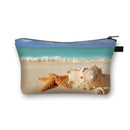 Starfish shell Printed Hand Hold Travel Storage Cosmetic Bag Toiletry Bag