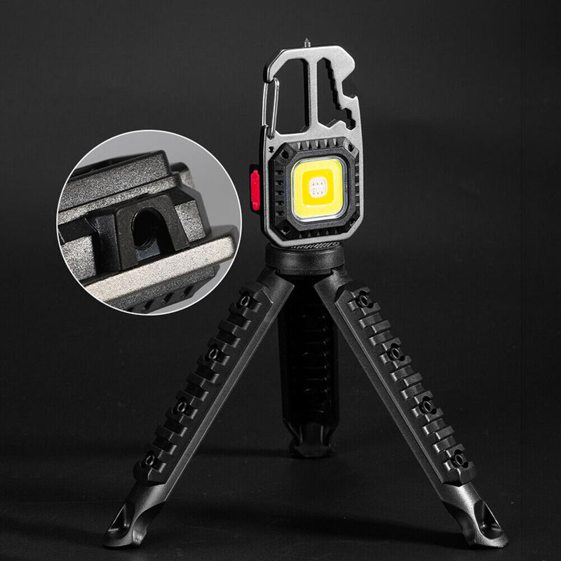 Pocket Keychain Flashlight Tripod Work Light Bracket for Outdoor Camping