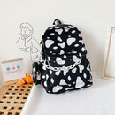 Casual Nylon Shoulder School Bags Cow Letter Print Women Girls Travel Backpacks