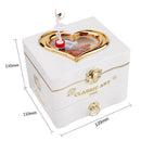 Classic Rotating Dancer Piano Music Box Clockwork Jewelry Boxes (White) Newly
