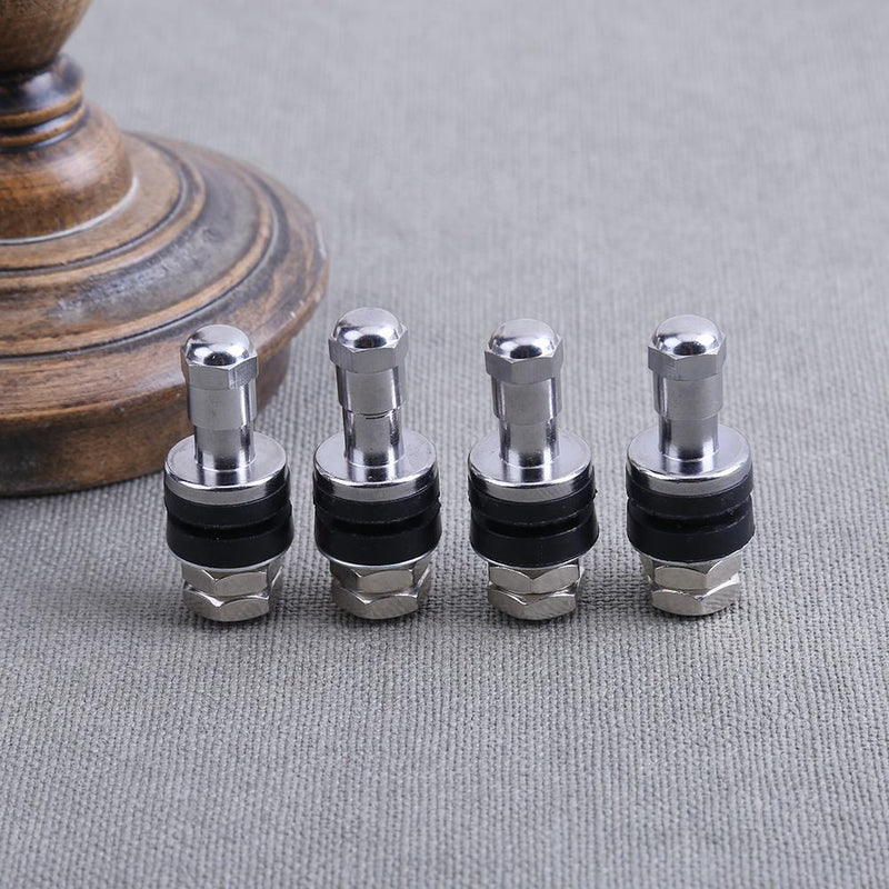 VODOOL 4pcs/Set Tire Valve Stems Chrome Metal Screw Rinse in High Pressure