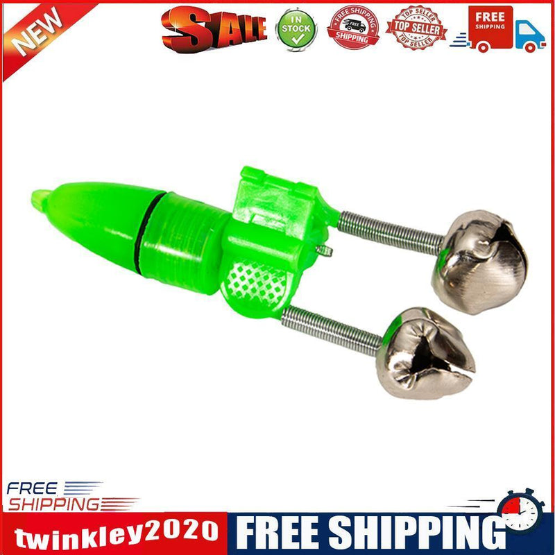 20pcs Night Fishing Rod Bite Alarm Light Bells Ring Indicator (Grass Green)