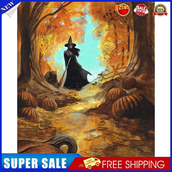 Forest Witch Drawing Frameless DIY Oil Paint by Numbers Canvas Home Decor