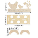 Rooster Rabbit Pattern Easter Egg Holder Shelves Wooden Happy Easter Stand Rack