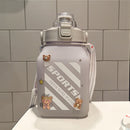 Water Bottles with Straw - Sports Big Belly 1500ml Water Jug Cup (Grey)