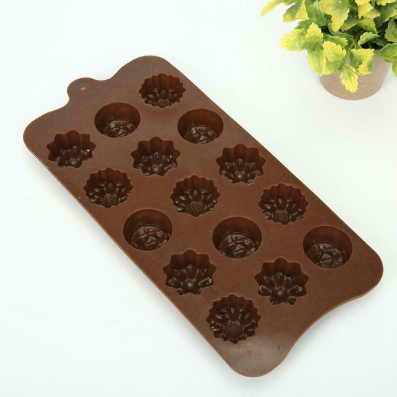 15-Cavity Silicone Flower Rose Chocolate Cake Soap Baking Tray Ice SALE H3E8