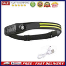 COB LED Headlamp Sensor Headlight Flashlight USB Outdoor Camping Head Lamp