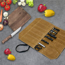 #A Roll Case Wear-resistant Waxed Canvas Cutlery Holders Home Kitchen Cooking To