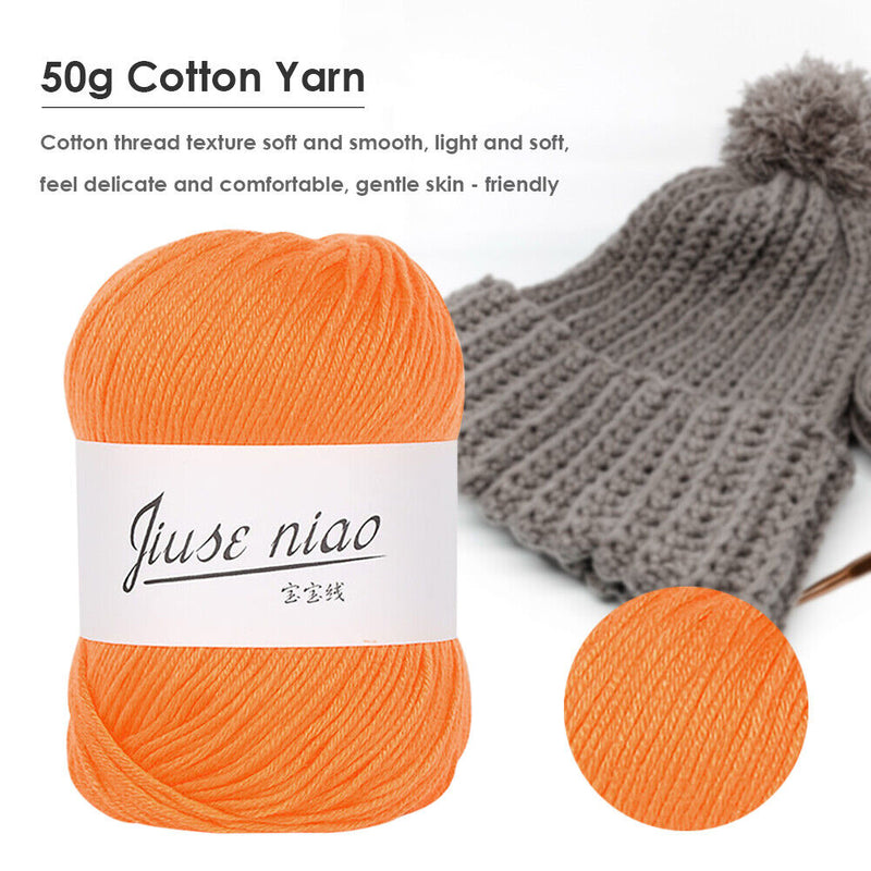 50g/roll 6-strand Pure Cotton Thin Yarn Crochet Hand Stitching Knitting Threa