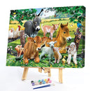 Animals on Grass Oil Paint By Numbers Kits DIY Animal Art Home Decoration Gift