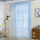 Pastoral Style Willow Floral Window Curtain Bedroom Living Room Decor(Blue)