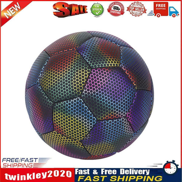 Reflective Soccer Ball Luminous Night Glow Footballs Student Training (4) Newly