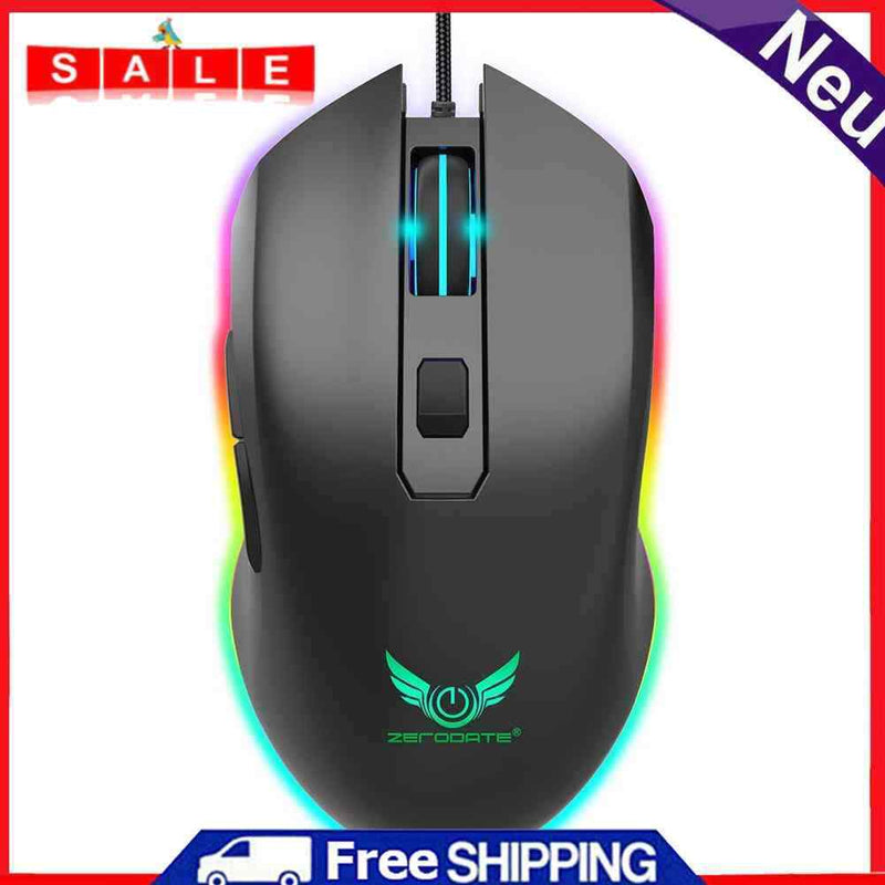 ZERODATE G21 Professional RGB Backlight Gaming 6 Button 6400DPI Wired USB Mouse