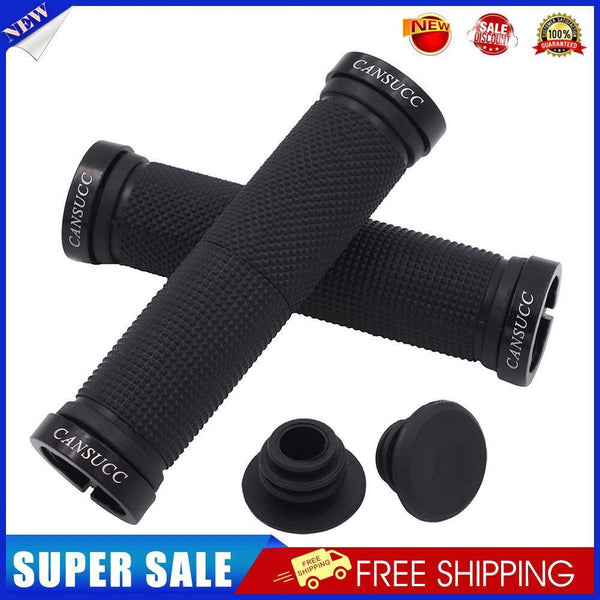 CANSUCC Rubber MTB Bike Handlebar Locking Cover w/ Plug Grip Covers (Black)