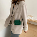 Pure Color Leather Mini Shoulder Bags Women Chain Messenger Bags (Green)