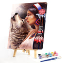 DIY Hand Painted Paint By Numbers Oil Canvas Pictures Aboriginal Girl Wolf Kit