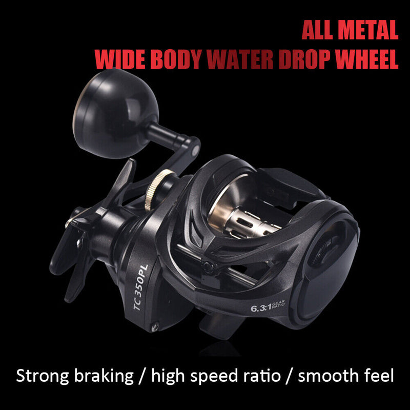 Metal Baitcasting Reel 16kg Max Drag 6.3/1 9+1BB High Speed Saltwater Fish Wheel