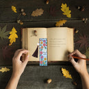 DIY Special Shaped Diamond Painting Color Flower Tassel Leather Bookmark Newly