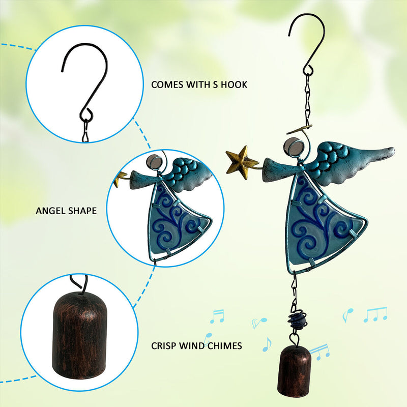 Wind Chimes Hanging Ornament Wind Bell Glass Decoration for Home Garden Porch