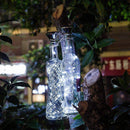 10pcs LED Solar Bottle String Light Diamond Cork Fairy Lamp Decor (White) Newly