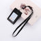 With Lanyard School Office Supplies Card Case Zipper Bag Wallets ID Holders