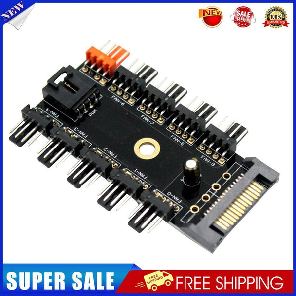 10 Ports Cooling Fan HUB SATA Power Cooler Splitter Extension Adapter