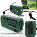 Alloyseed FM Radio DE13 FM MW SW Crank Dynamo Solar Power Emergency Radio World Multiband