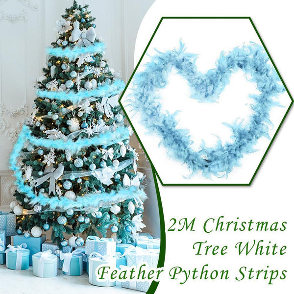 2M Christmas Tree Blue Feather Boa Strip Xmas Ribbon Wedding Garland Decor,`