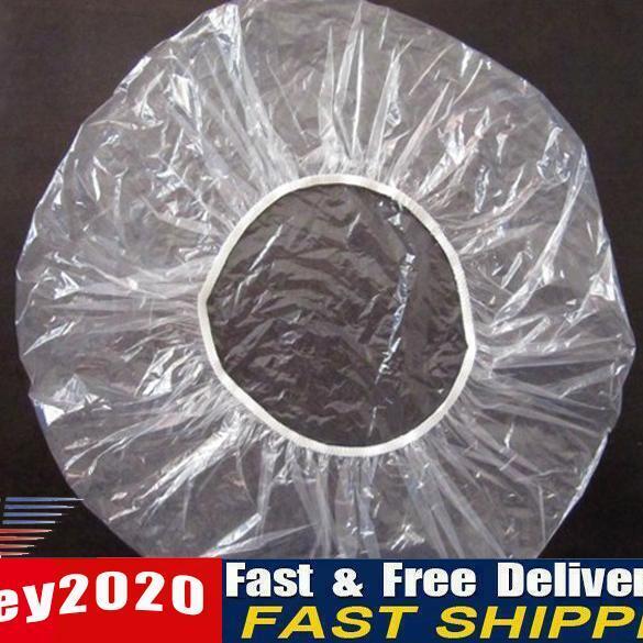 100pcs Disposable Hat Hotel One-Off Elastic Shower Bathing Cap Clear Salon Newly