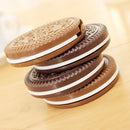 Women Home Office Use Cookie Shaped Mirror with Comb Chocolate Pocket Mirror