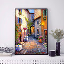 5D DIY Diamond Painting Street Landscape Rhinestone Full Round Wall Craft Art
