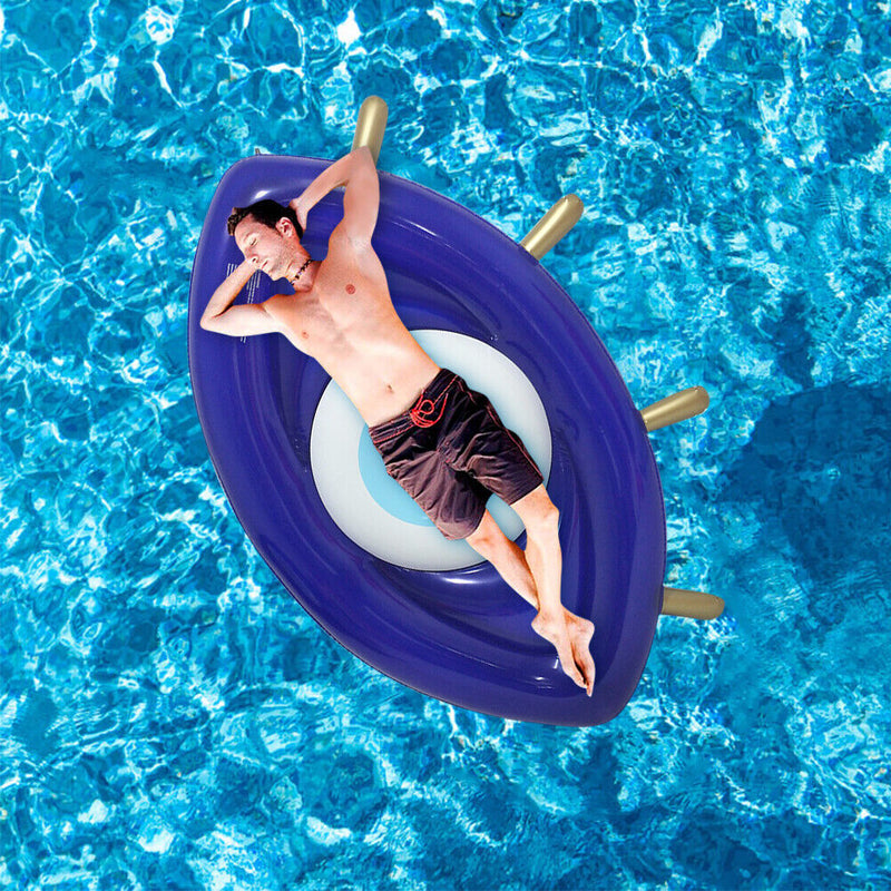 #A PVC Inflatable Floating Row Swimming Pool Summer Party Float Bed Lounger Chai