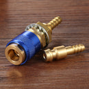 6mm Water Cooled Gas Adapter M6 Welding Torch Quick Hose Connector (Blue) Newly