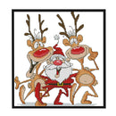 14CT Stamped DIY Santa Claus Reindeer Cross Stitch Kits 28X26cm (C317) Newly