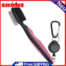 Retractable Golf Club Brush Groove Cleaner w/ Clip Cleaning Tool Gift for Golfers