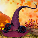 Halloween Party Felt Witch Hat Adjustable Party Witch Hat Prop (Red) Newly