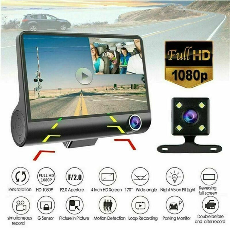 DVR Dual Lens Dash Cam Car Camera 3 Lens Camera Dash Cam Video Recorder Camera