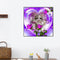 DIY Round Diamond Painting 5D Rose Cat Mosaic Picture Point Drill Handicraft