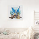 14CT Counted Full Cross Stitch DIY Cartoon Dragon Hand Paint Room Decor 40x40cm