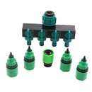 Garden Drip Irrigation 4 Way Tap Hose Pipe Splitter (with Quick Connector)