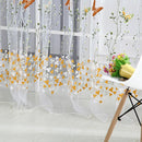 Butterfly Floral Tulle Voile Window Curtain Drape Panel (Rose 100X200cm