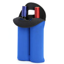 Neoprene Wine Bottle Cooler Double Bottle Protective Sleeve Holder (Blue) Newly