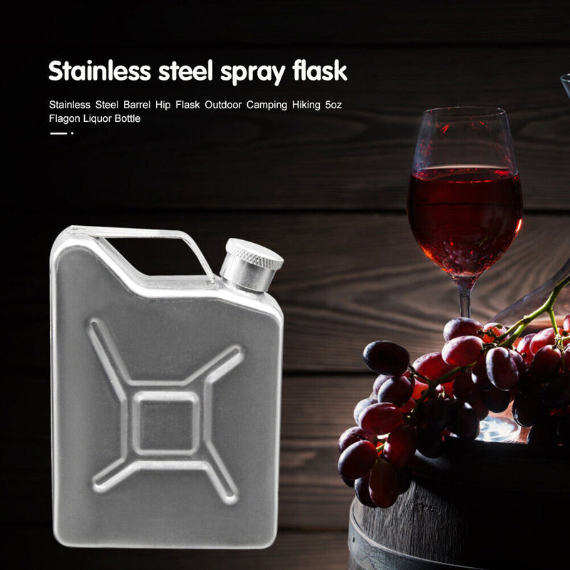 Outdoor Camping Hiking 5oz Hip Flasks Tour Stainless Steel Barrel Liquor Bottle