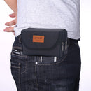 Men Oxford Cloth Phone Bags Double-layer Zipper Fanny Packs (A Black) Newly