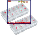 Nail Tip Box - 2 Pack Empty Spaces Storage Case Nail Art Organizer Containe