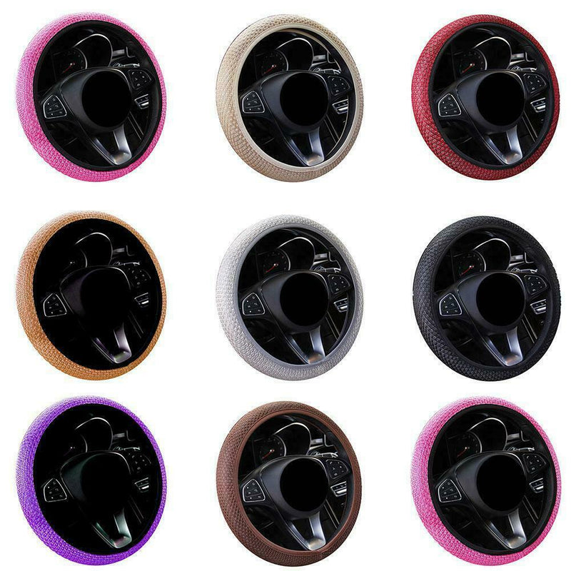 Auto Steering Wheel Cover Breathable Anti Slip Car Elastic Net Fabric Fish B6H9