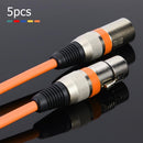 5pcs XLR 3Pin Male to Female Microphone Amplifier Audio Cable Adapter Wire