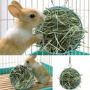Stainless Steel Plating Pet Hay Manger Food Ball Rabbit Grass Rack (Blue)