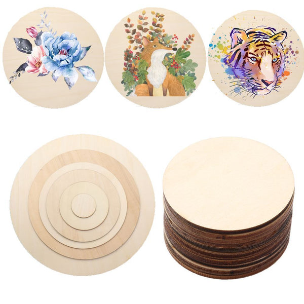 Wooden Tags DIY Writing Wood Circles Blank Plaque Ornament Round Wood Pieces